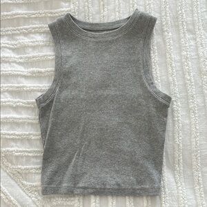 Hollister Gray Ribbed Crop Tank Top